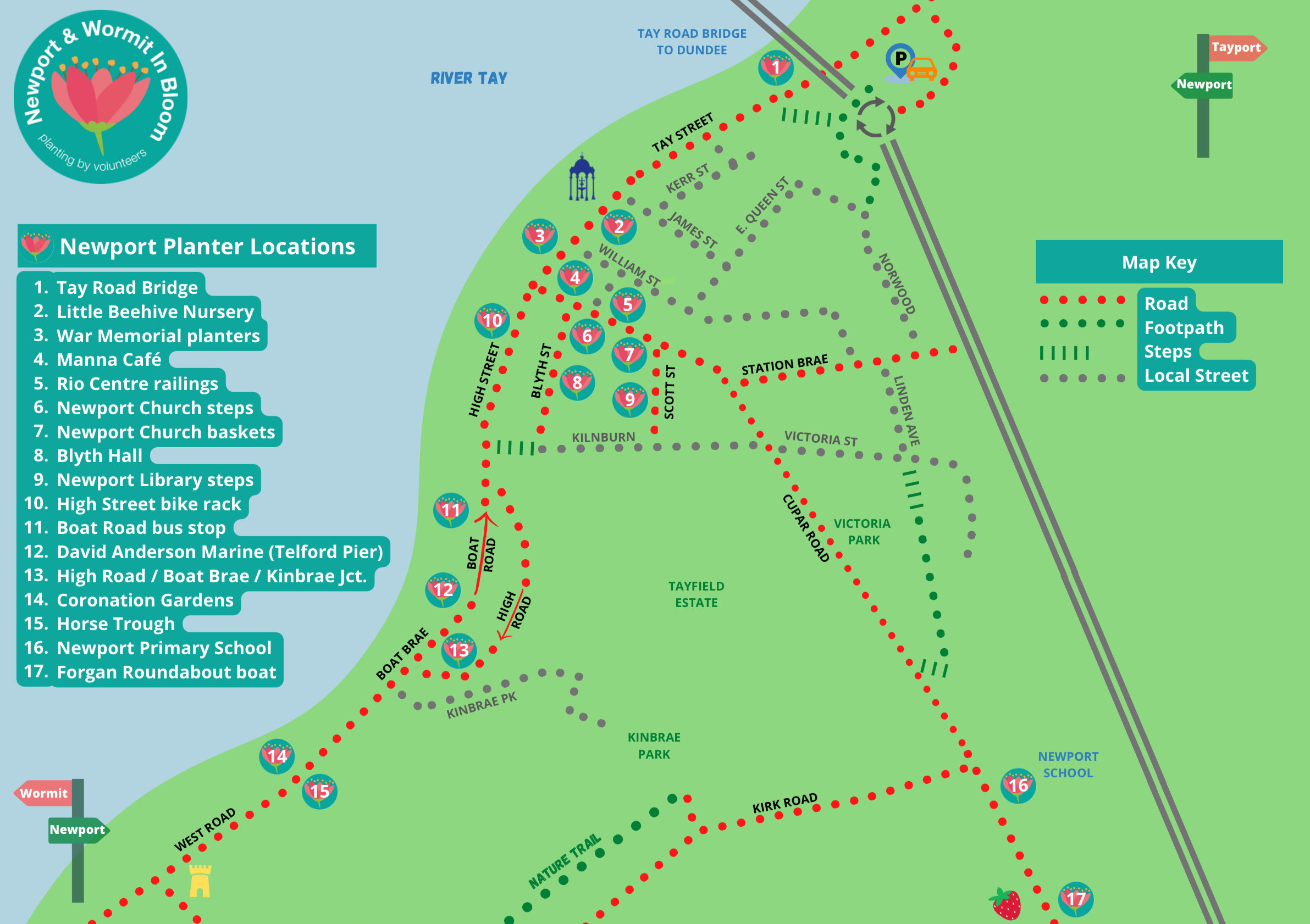 Newport planter locations map