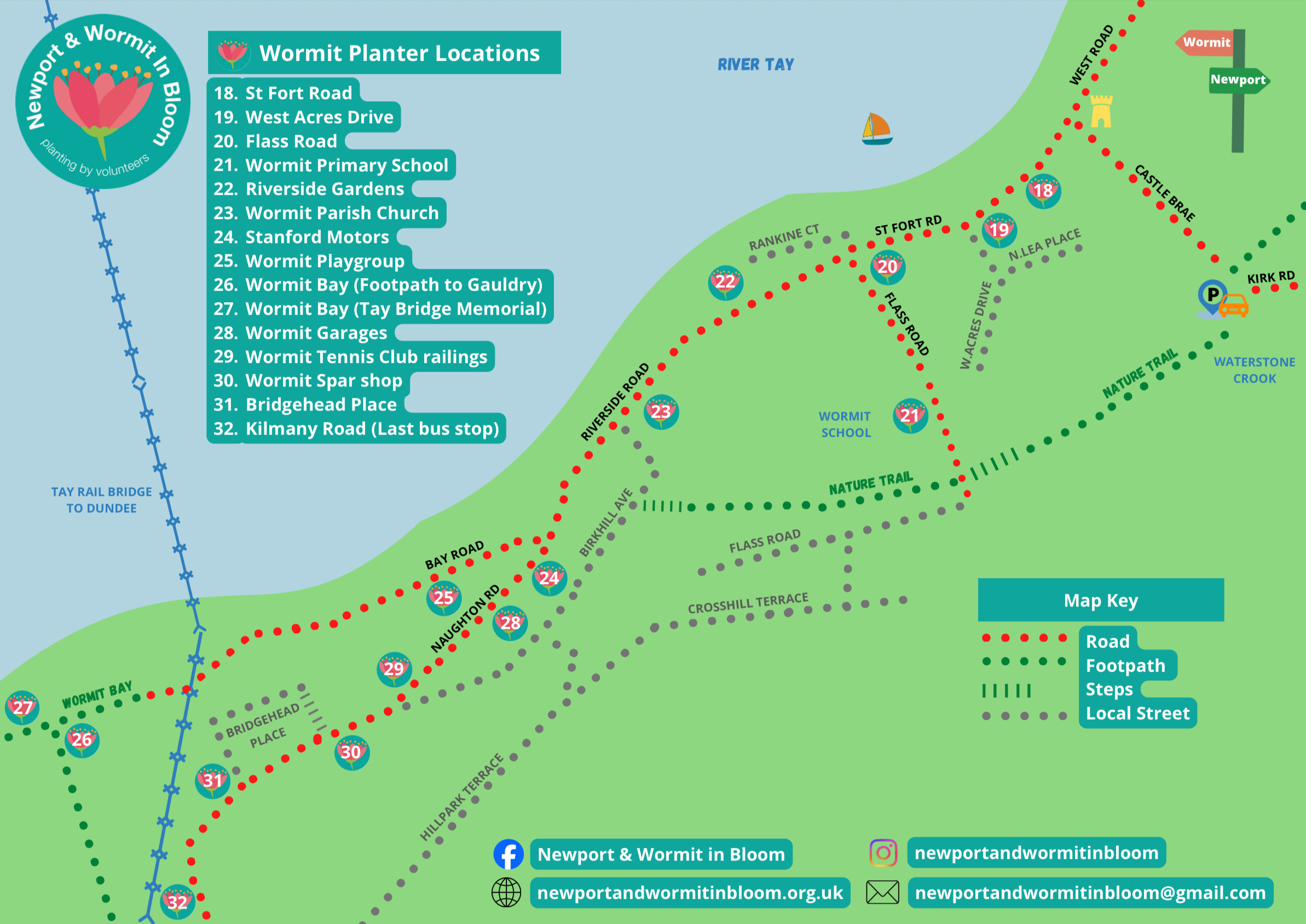 Wormit planter locations map